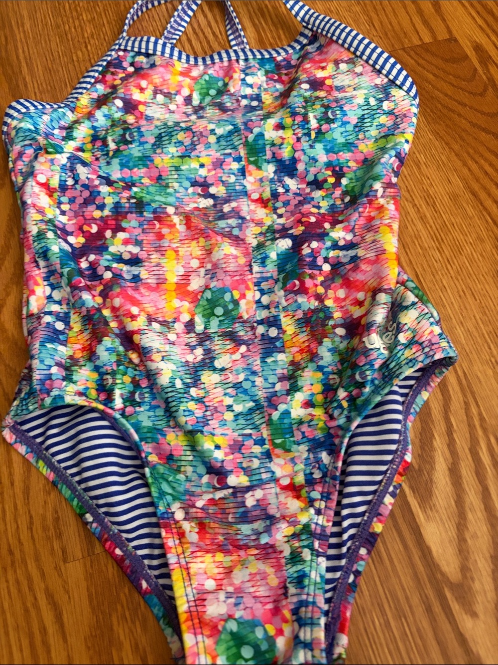 Dolfin Multicolor Confetti Dot Print Swim Top